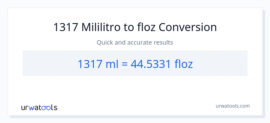 1317 mga mililitro patungong mga onsa ng likido na conversion