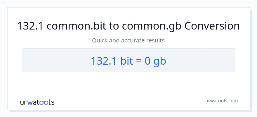 132.1 Bits patungong Gigabytes na conversion