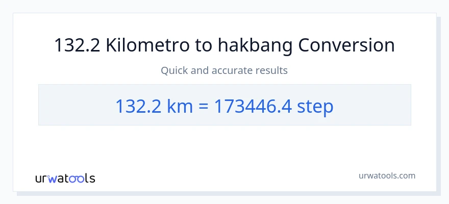 132.2 Kilometro patungong mga hakbang na conversion