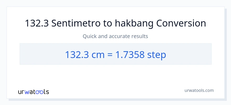 132.3 Mga Sentimetro patungong mga hakbang na conversion