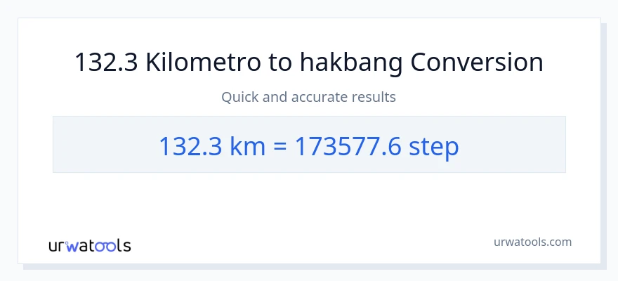 132.3 Kilometro patungong mga hakbang na conversion