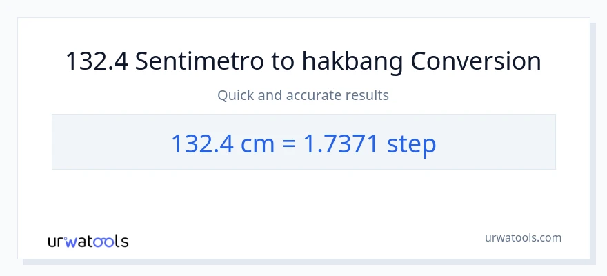 132.4 Mga Sentimetro patungong mga hakbang na conversion