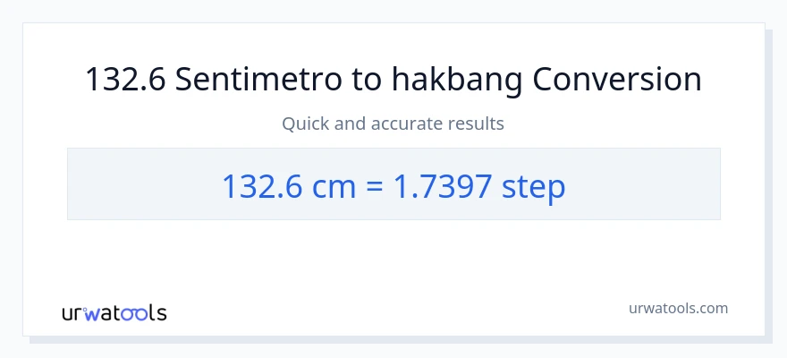 132.6 Mga Sentimetro patungong mga hakbang na conversion