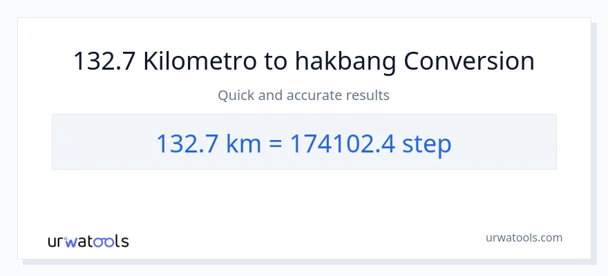 132.7 Kilometro patungong mga hakbang na conversion
