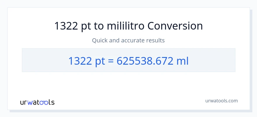 1322 Pints patungong mga mililitro na conversion