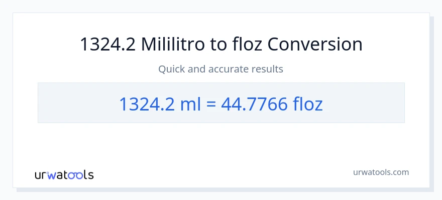 1324.2 mga mililitro patungong mga onsa ng likido na conversion