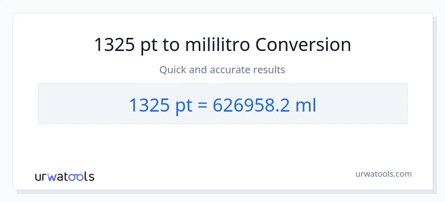 1325 Pints patungong mga mililitro na conversion