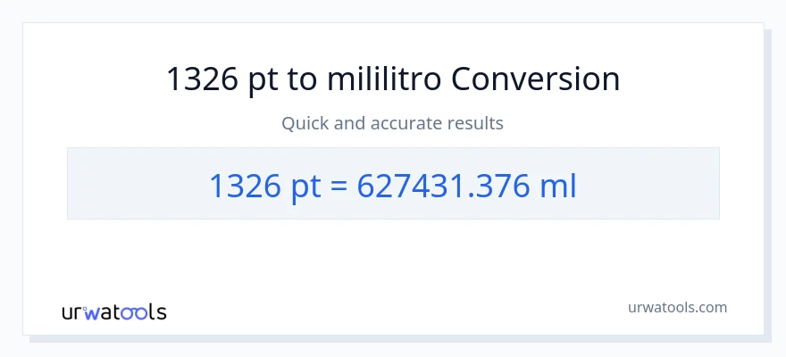 1326 Pints patungong mga mililitro na conversion