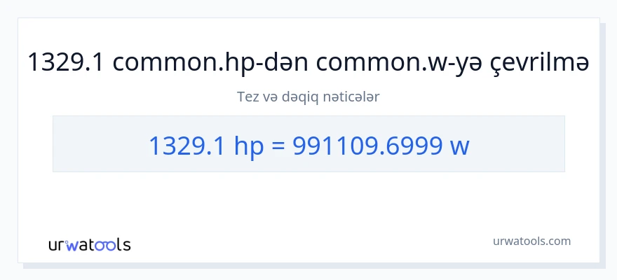 1329.1 at gücü-dən vatt-ə çevrilmə