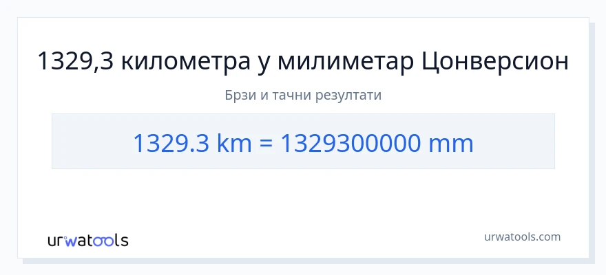 Конверзија од километри до милиметри: 1}