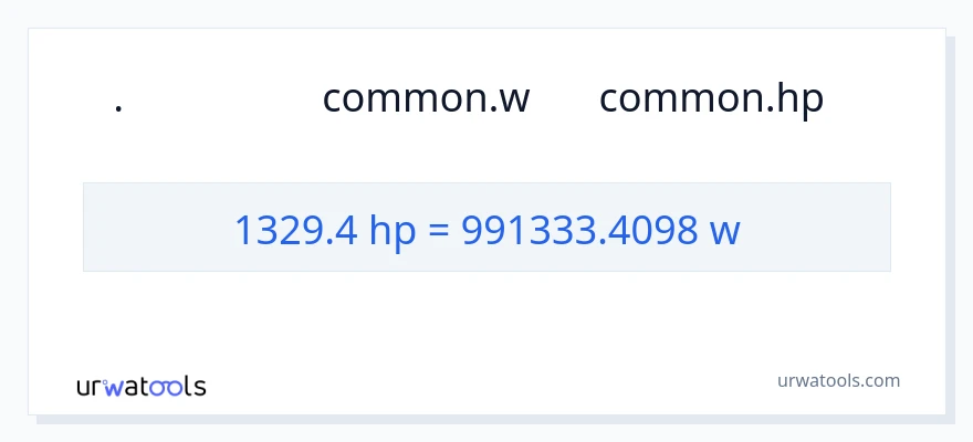 تبدیل 1329.4 اسب بخار به وات