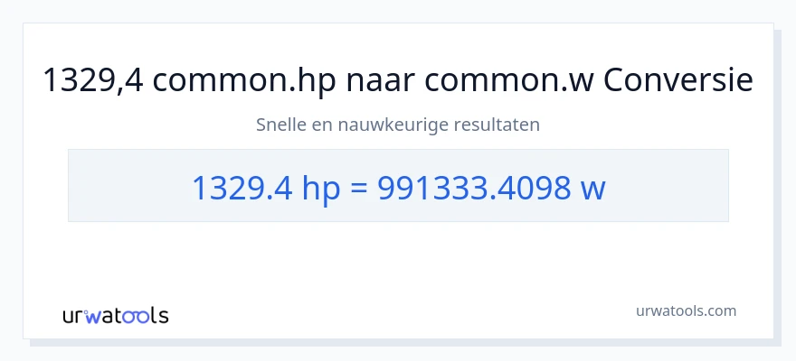 1329.4 paardenkracht naar watt conversie