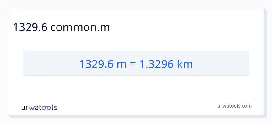 1329.6 Հաշվիչներ-ից կիլոմետրեր փոխակերպում