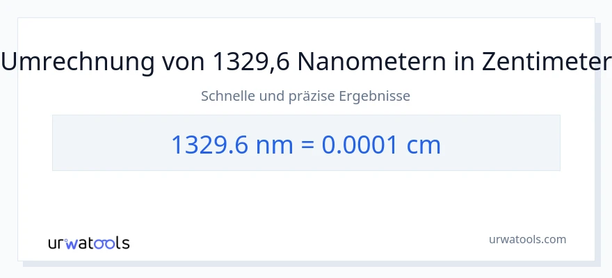 1329.6 Nanometer zu Zentimeter Umwandlung