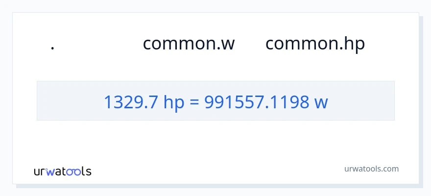 تبدیل 1329.7 اسب بخار به وات