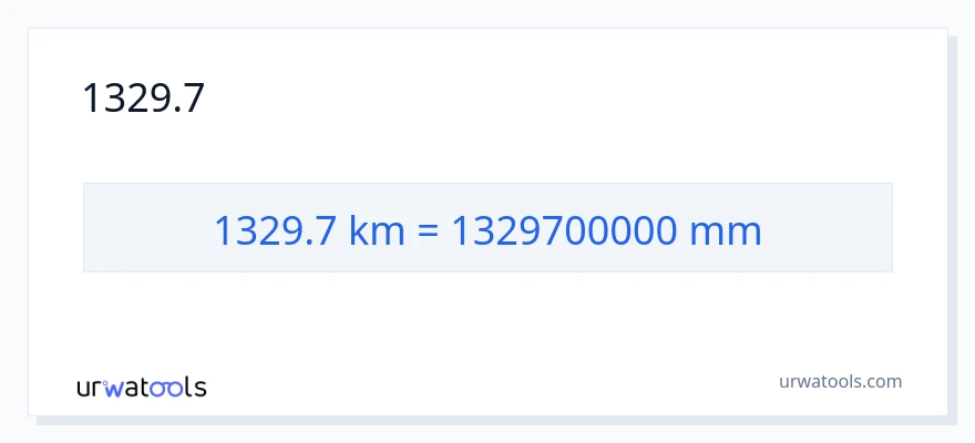 1329.7 কিলোমিটার থেকে মিলিমিটার রূপান্তর