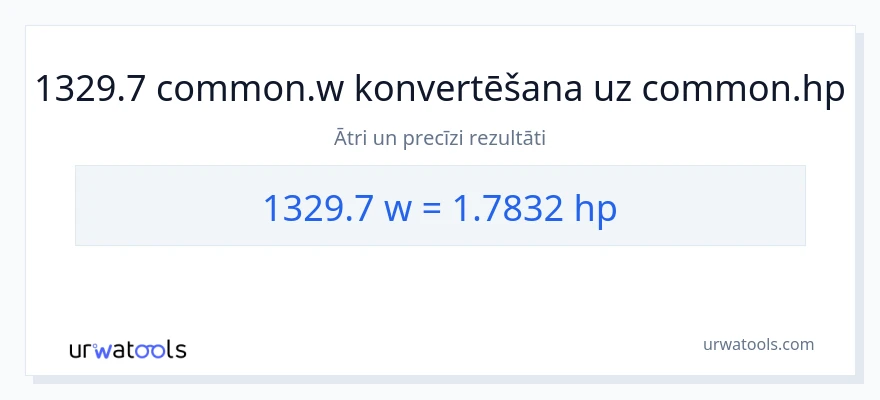 1329.7 vati uz zirgspēki konversiju