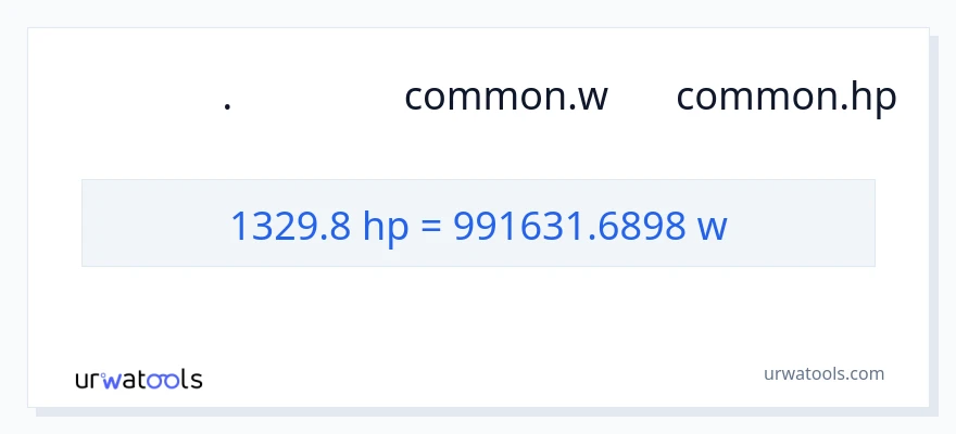 تبدیل 1329.8 اسب بخار به وات