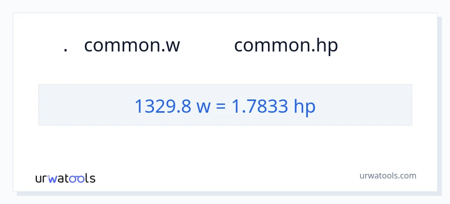 1329.8 ওয়াট থেকে অশ্বশক্তি রূপান্তর