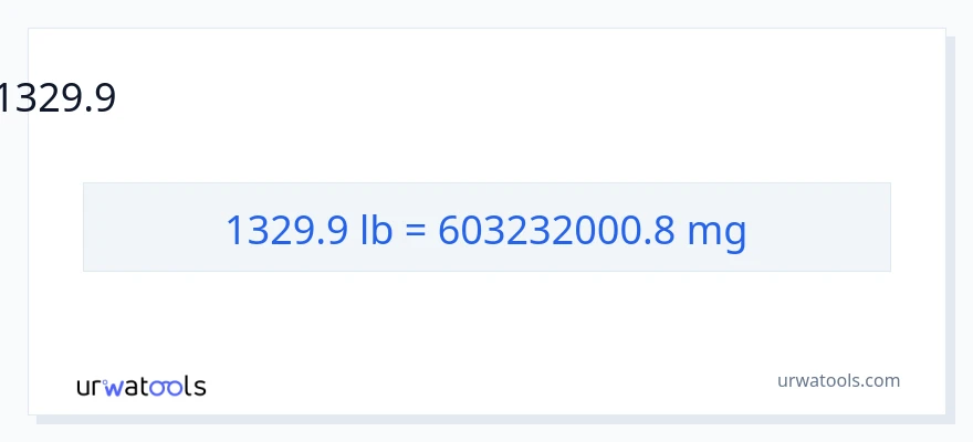 1329.9 പൗണ്ട് ൽ നിന്ന് മില്ലിഗ്രാം ലേക്ക് പരിവർത്തനം