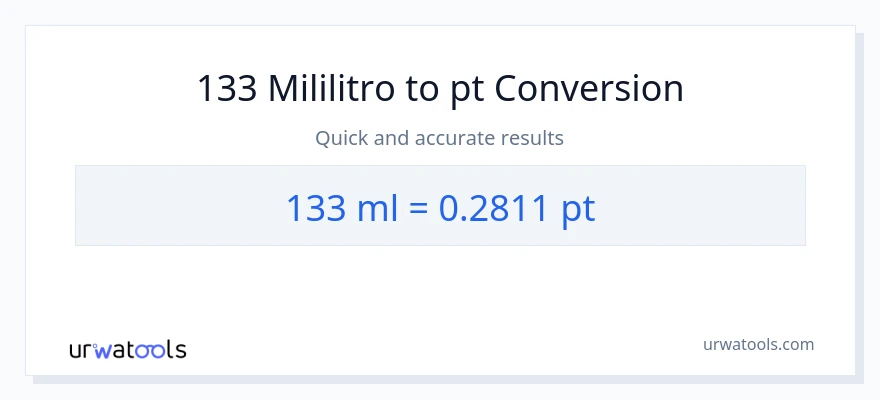 133 mga mililitro patungong Pints na conversion