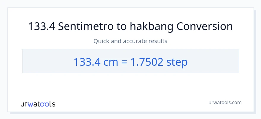 133.4 Mga Sentimetro patungong mga hakbang na conversion