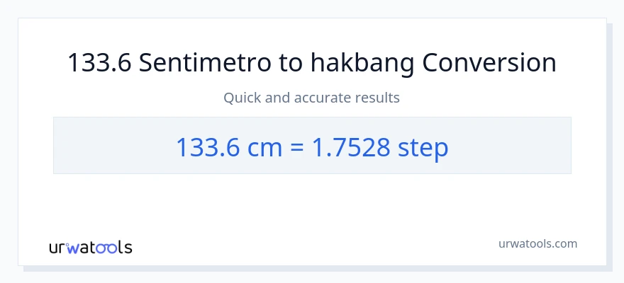 133.6 Mga Sentimetro patungong mga hakbang na conversion