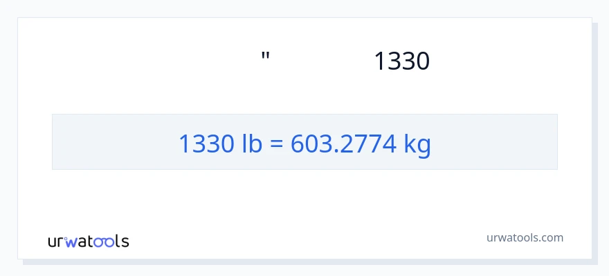 המרה של 1330 פאונד ל- קילוגרמים