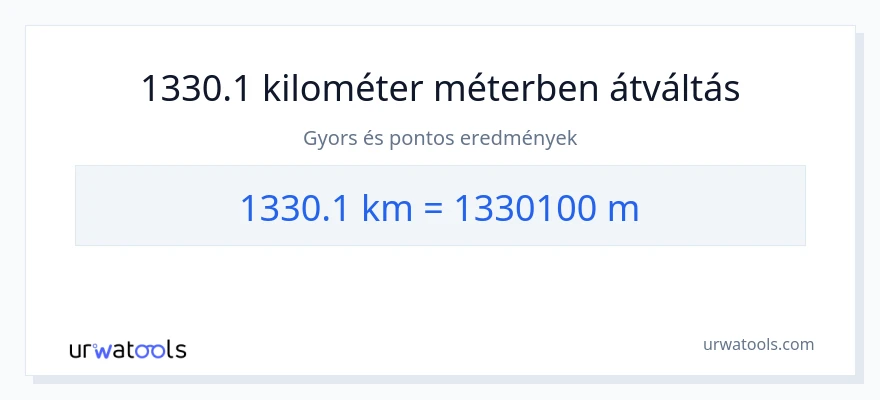1330.1 kilométer - Méterek konverzió