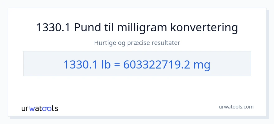 1330.1 Pund til milligram konvertering
