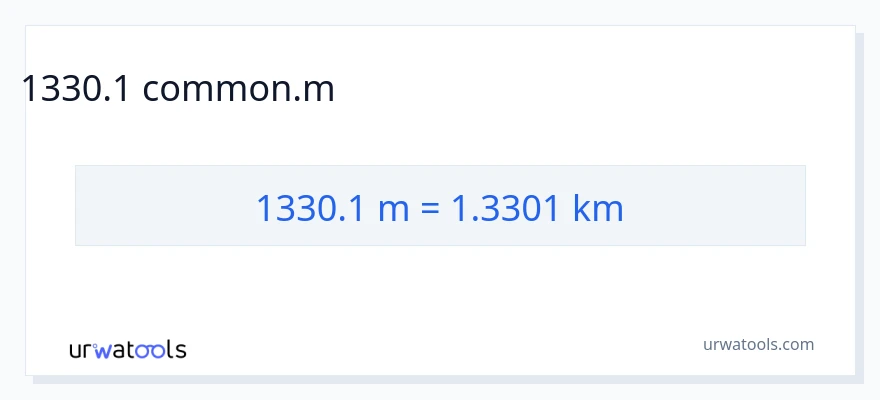 1330.1 Հաշվիչներ-ից կիլոմետրեր փոխակերպում