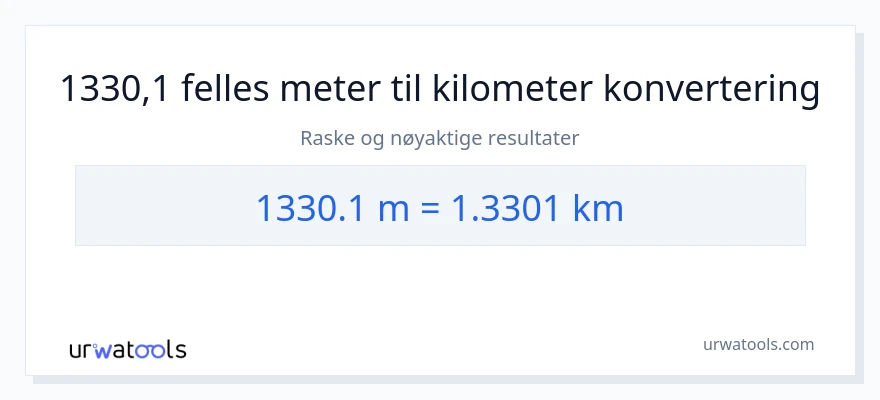 1330.1 Målere til kilometer konvertering