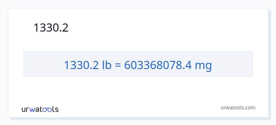 1330.2 પાઉન્ડ થી મિલિગ્રામ રૂપાંતર