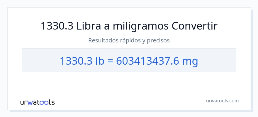 Conversión de 1330.3 Libras a miligramos
