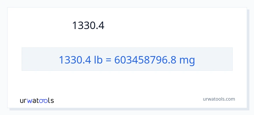 1330.4 ポンド から ミリグラム への変換