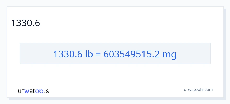 1330.6 పౌండ్లు నుండి మిల్లీగ్రాములు కు మార్పిడి