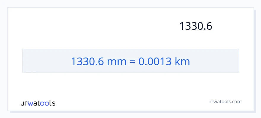 המרה של 1330.6 מילימטרים ל- קילומטרים