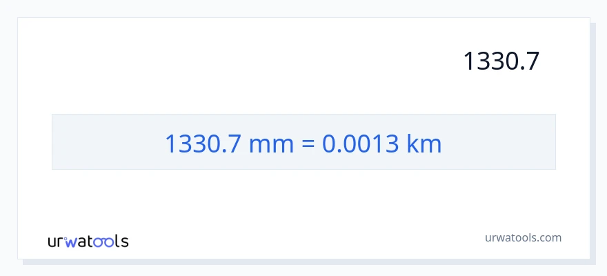 1330.7 ملی میٹر سے کلومیٹر کی تبدیلی