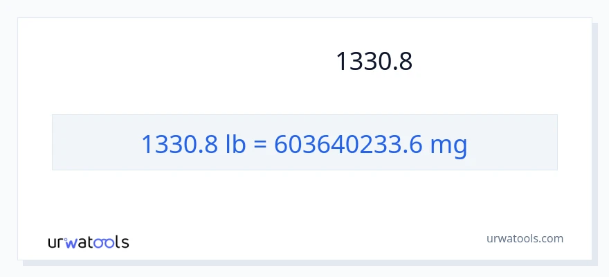 تبدیل 1330.8 پوند به میلی‌گرم