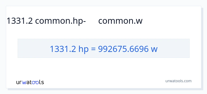 1331.2 ձիաուժ-ից վատտ փոխակերպում