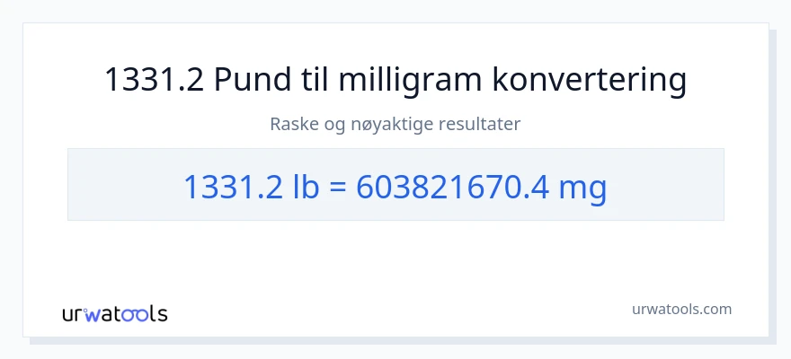 1331.2 Pund til milligram konvertering