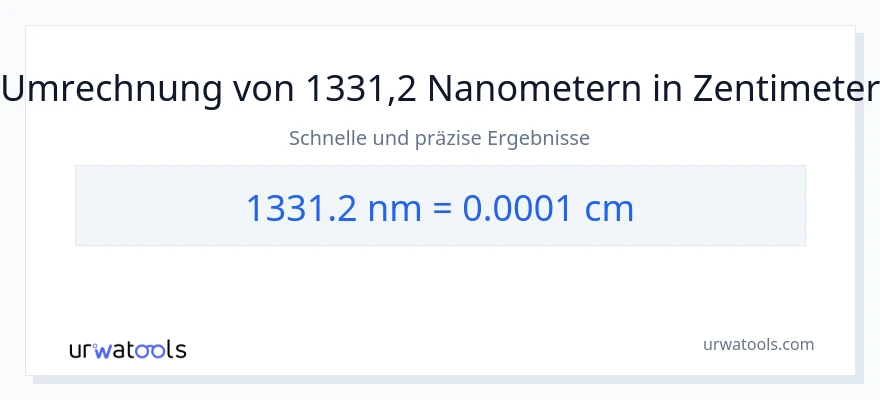 1331.2 Nanometer zu Zentimeter Umwandlung