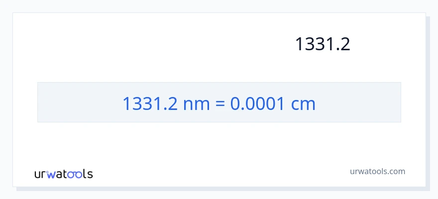 המרה של 1331.2 ננומטרים ל- סנטימטרים