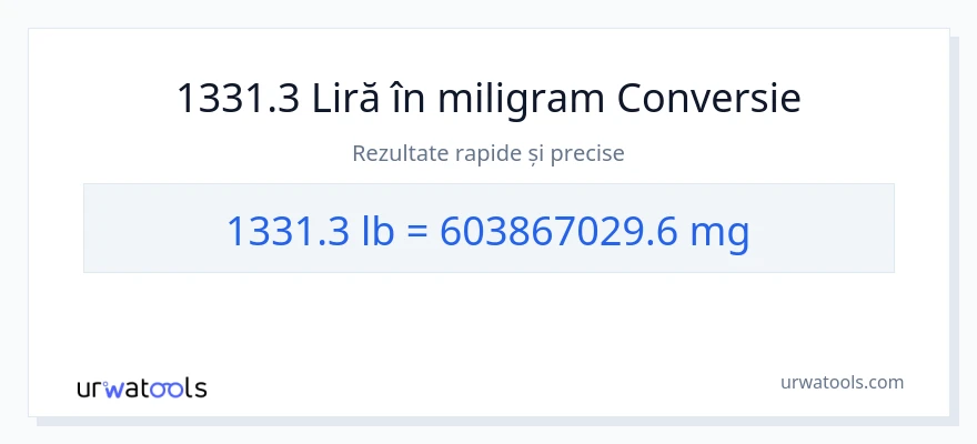 Conversie 1331.3 Lire sterline la miligrame