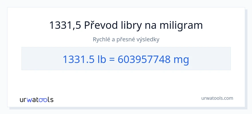 Konverze z Libry na miligramy: 1331.5
