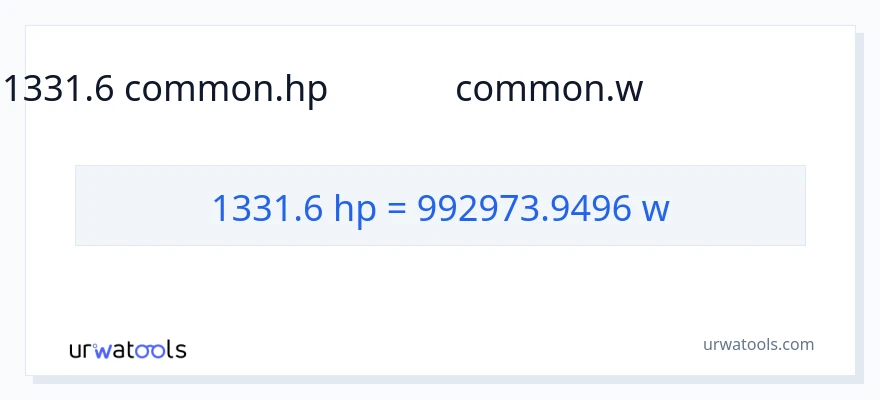 1331.6 అశ్వశక్తి నుండి వాట్స్ కు మార్పిడి