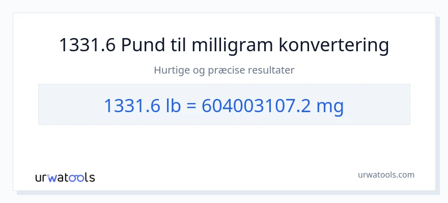 1331.6 Pund til milligram konvertering