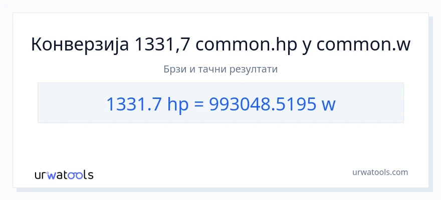 Конверзија од коњске снаге до вати: 1}