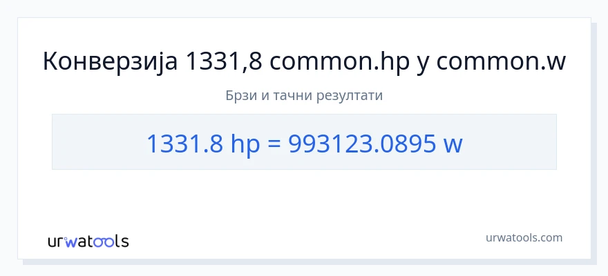 Конверзија од коњске снаге до вати: 1}