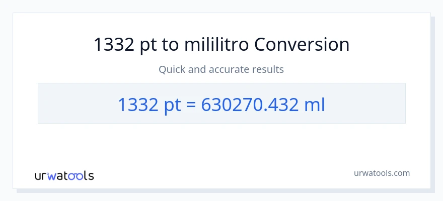 1332 Pints patungong mga mililitro na conversion